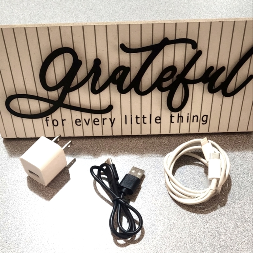 White and Black USB Charging Set With Brick